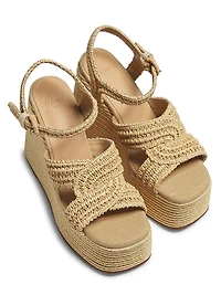 Fiodora Raffia Wedge Sandals