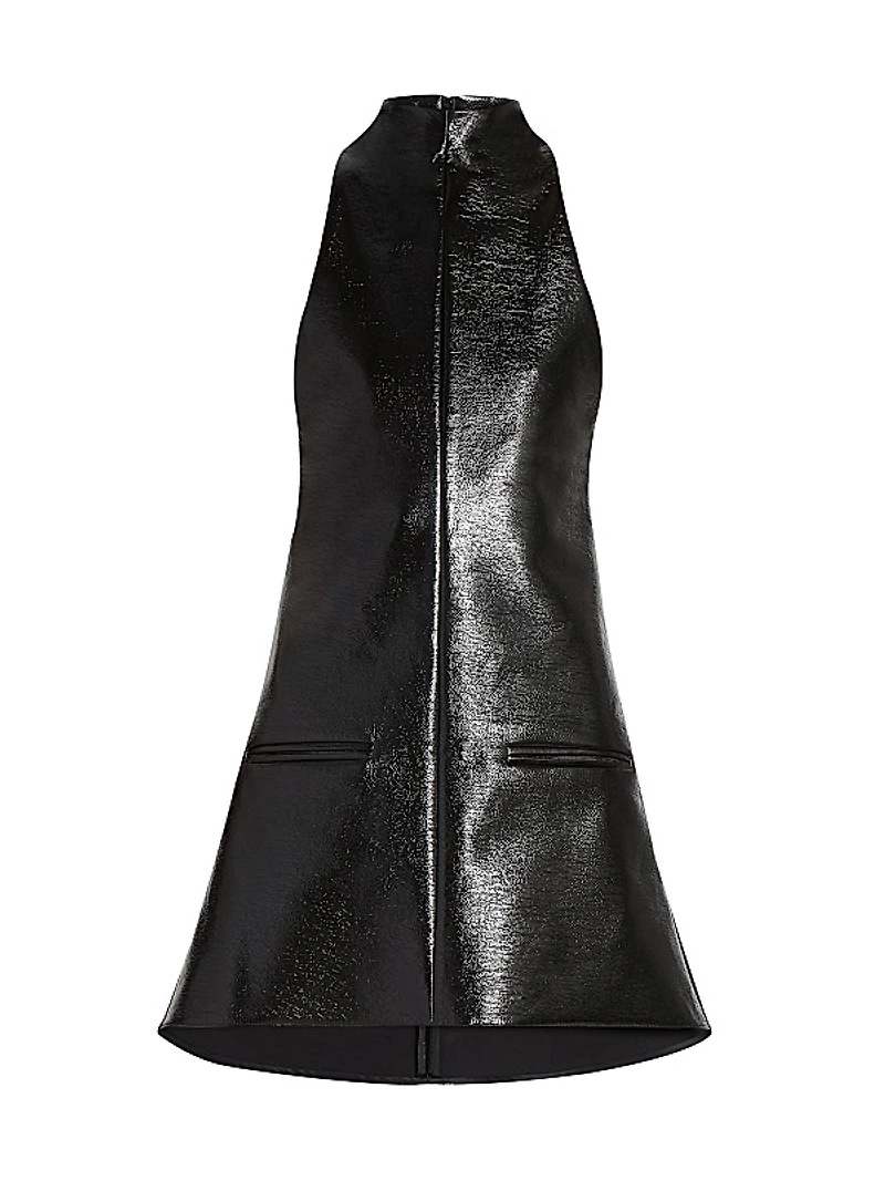 Vinyl A-Line Minidress