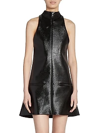 Vinyl A-Line Minidress