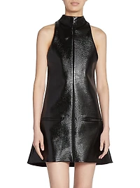 Vinyl A-Line Minidress