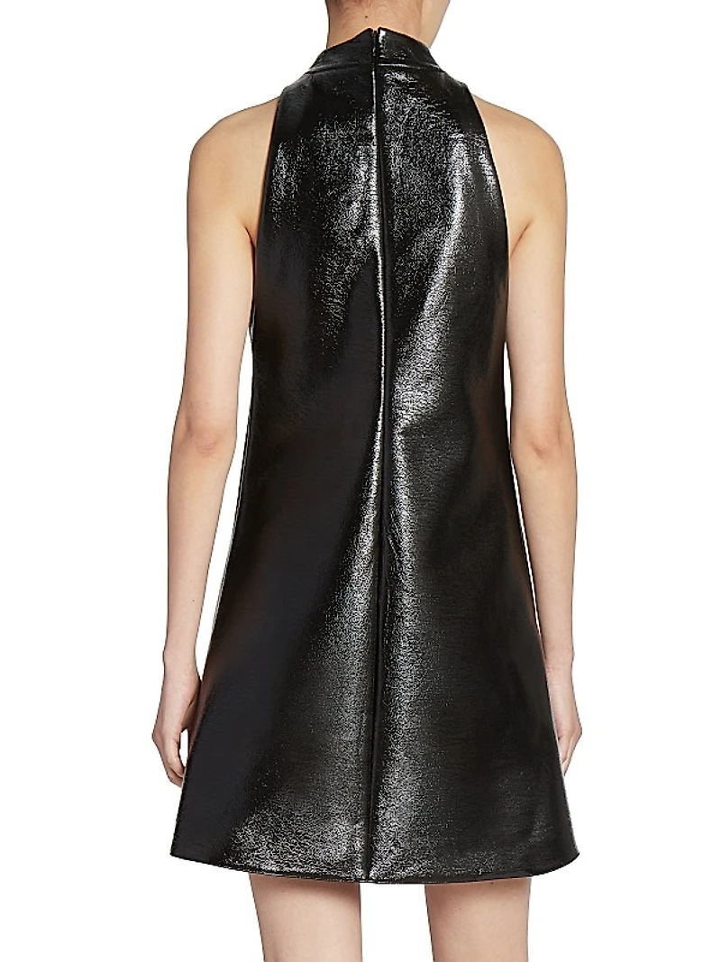 Vinyl A-Line Minidress
