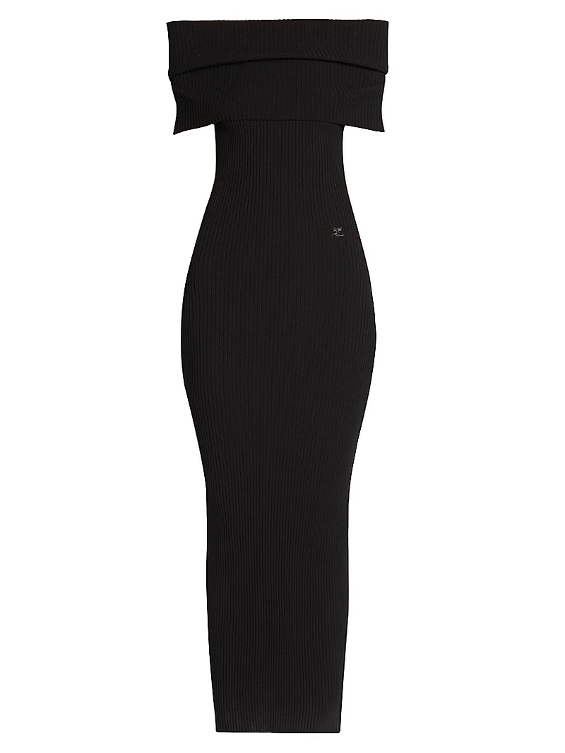 Twist Rib-Knit Maxi-Dress