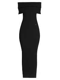 Twist Rib-Knit Maxi-Dress