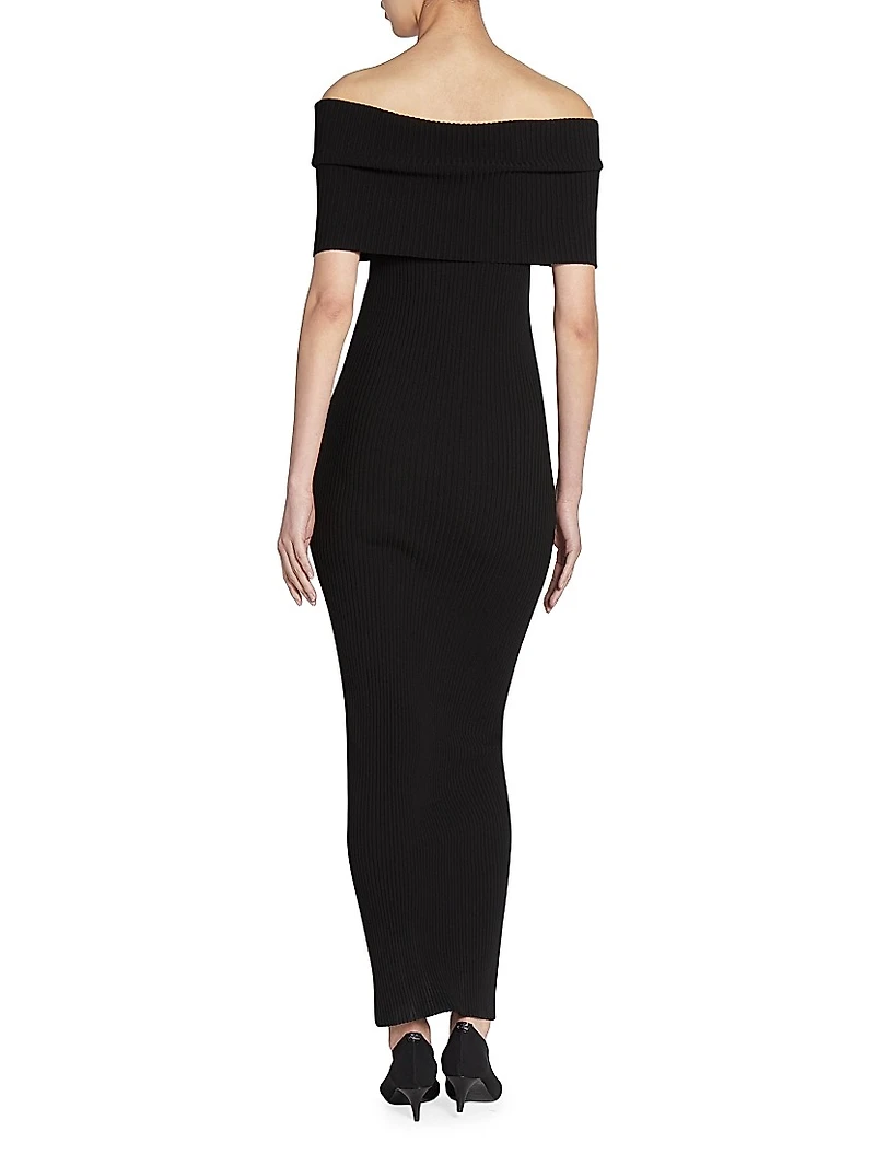 Twist Rib-Knit Maxi-Dress