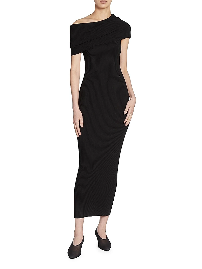 Twist Rib-Knit Maxi-Dress