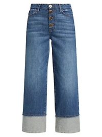 Simona Cuffed Straight-Leg Jeans