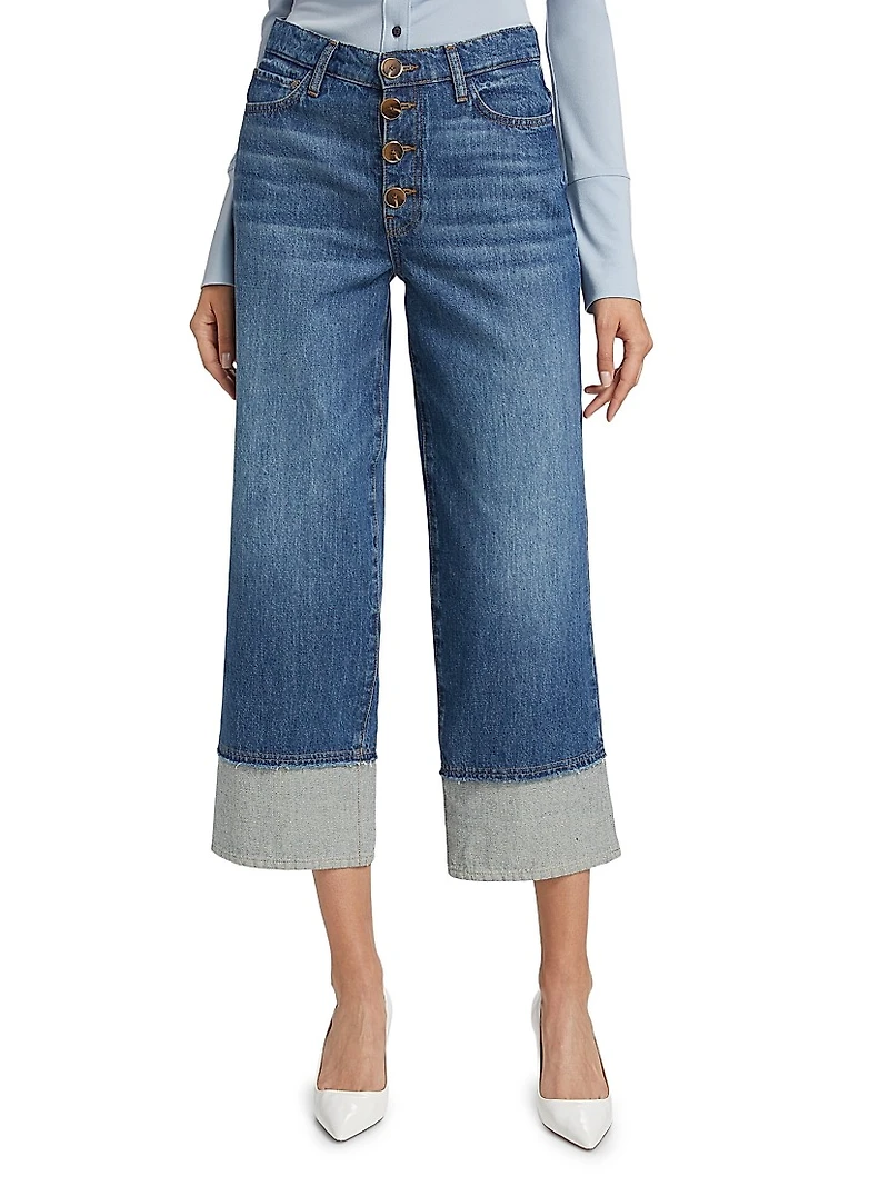 Simona Cuffed Straight-Leg Jeans