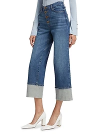 Simona Cuffed Straight-Leg Jeans