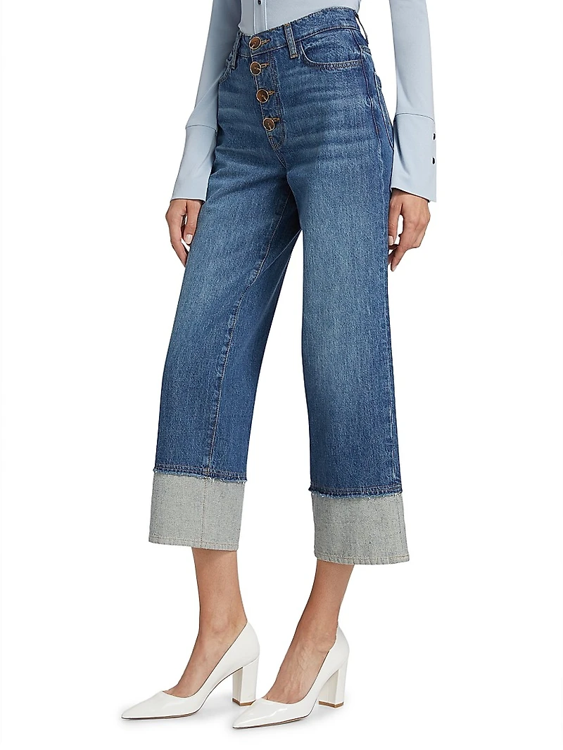 Simona Cuffed Straight-Leg Jeans