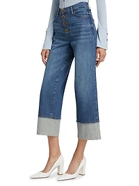 Simona Cuffed Straight-Leg Jeans