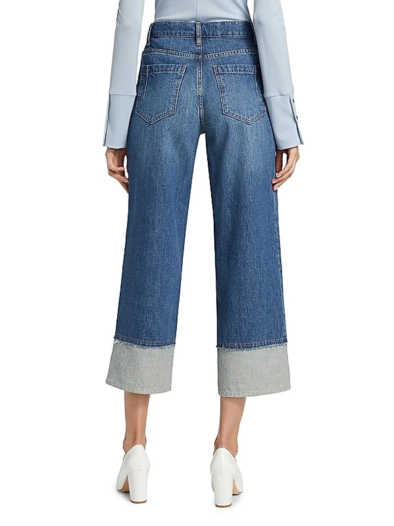 Simona Cuffed Straight-Leg Jeans