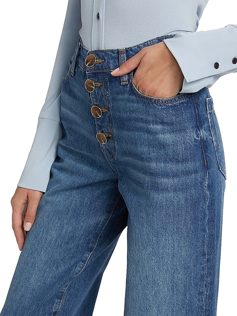 Simona Cuffed Straight-Leg Jeans