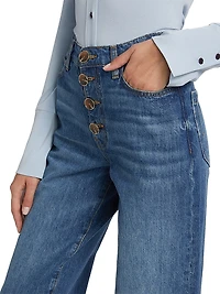 Simona Cuffed Straight-Leg Jeans
