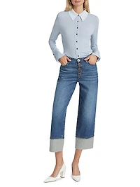 Simona Cuffed Straight-Leg Jeans