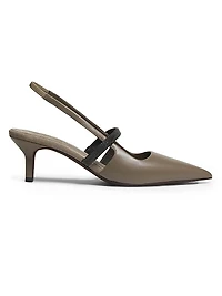 55MM Leather Slingbacks