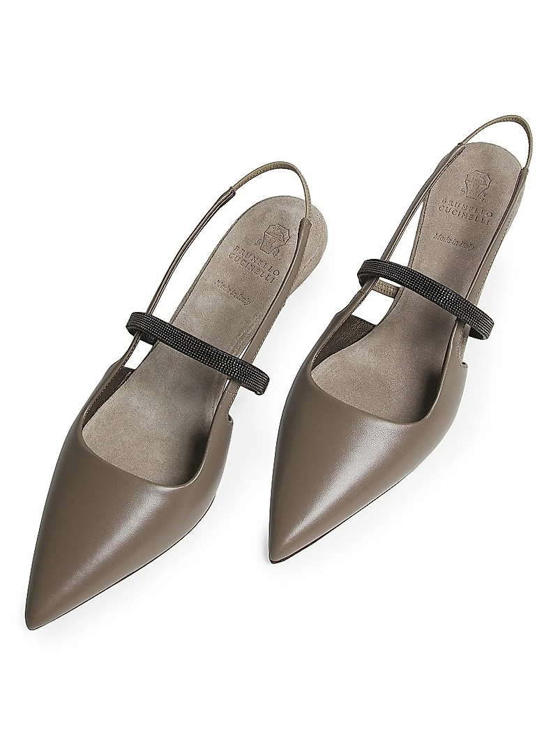 55MM Leather Slingbacks