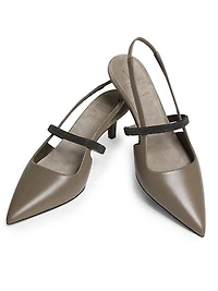 55MM Leather Slingbacks