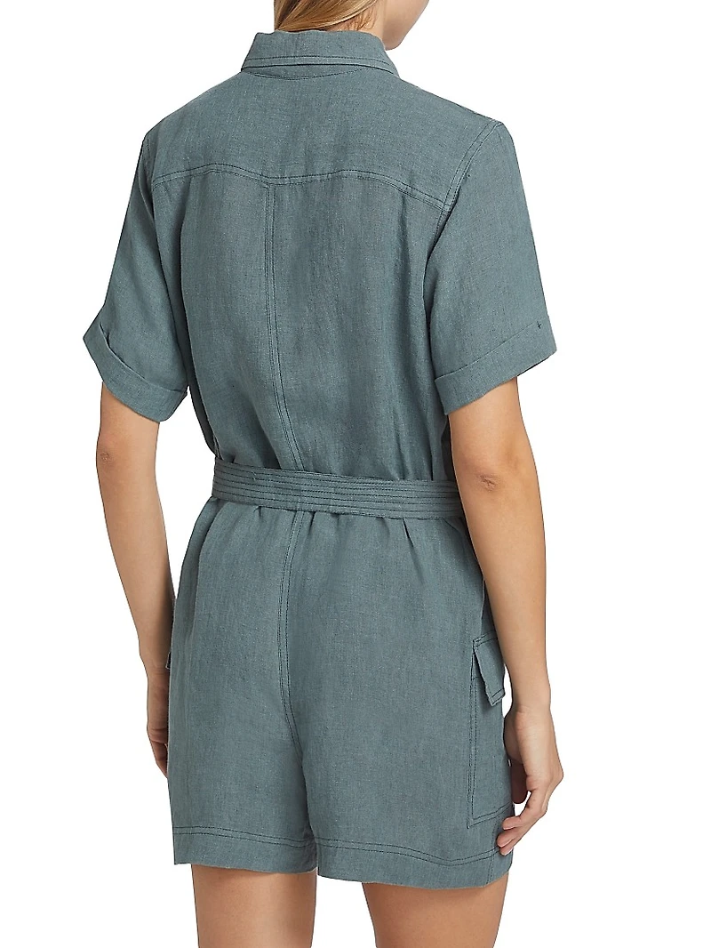 Linen Tie-Waist Romper