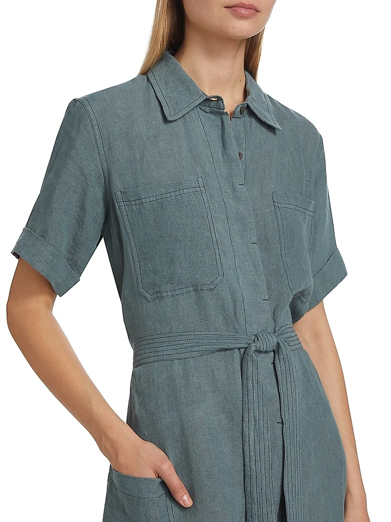 Linen Tie-Waist Romper