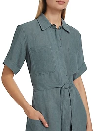 Linen Tie-Waist Romper