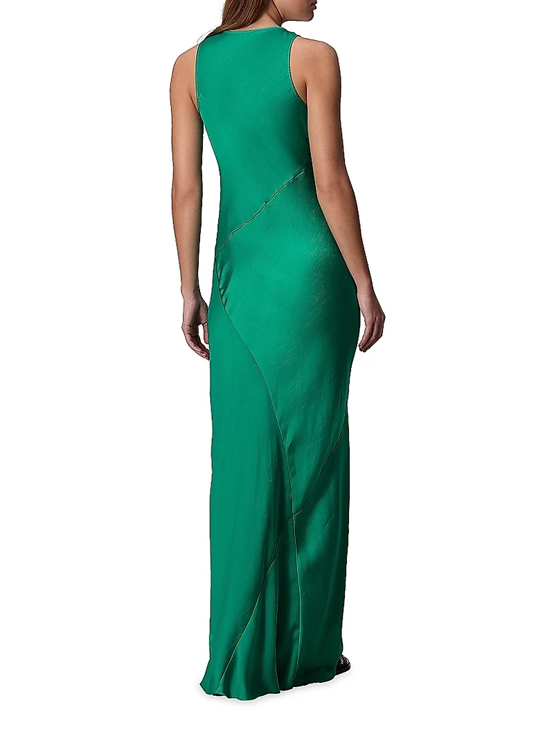 Daisy Satin Sleeveless Maxi Dress