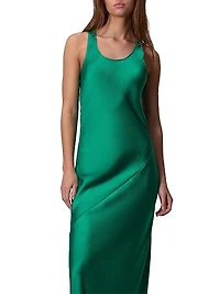Daisy Satin Sleeveless Maxi Dress