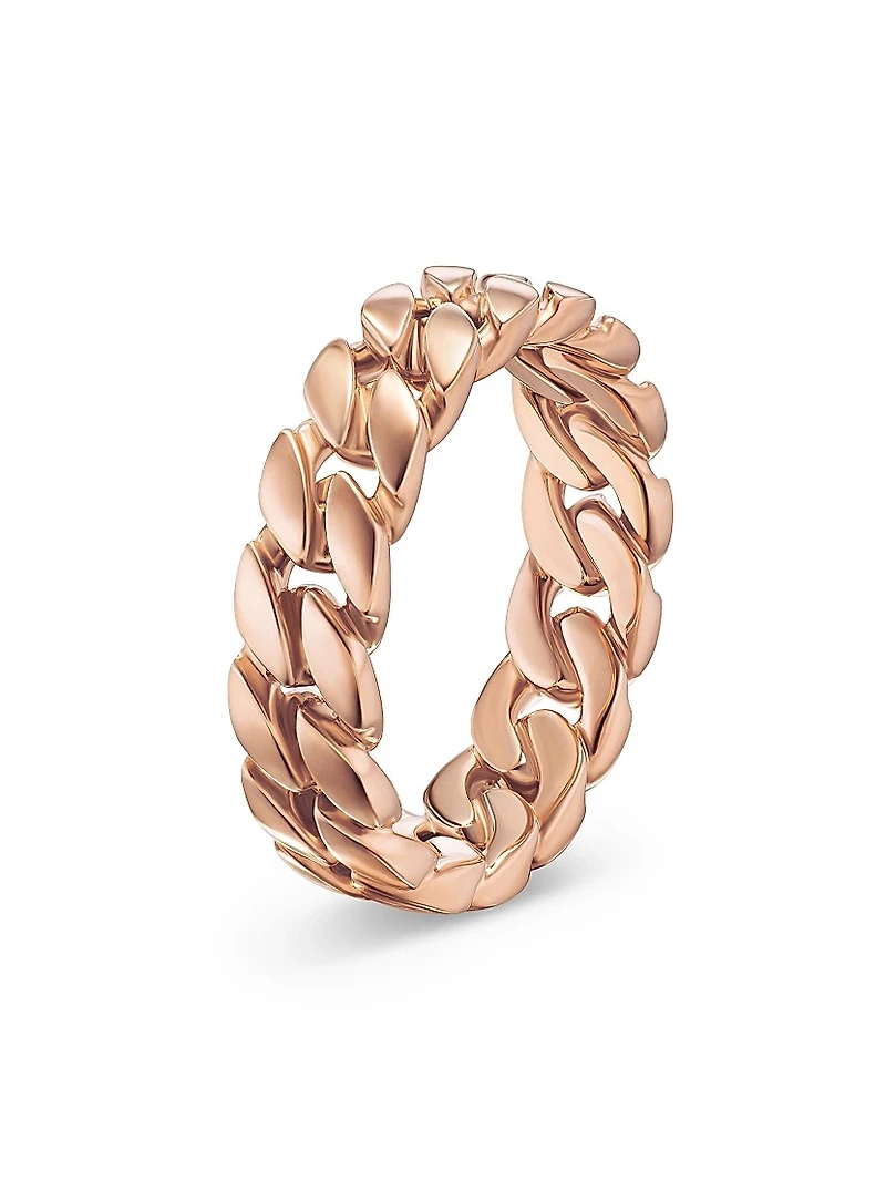 Curb Chain Band Ring 18K Rose Gold