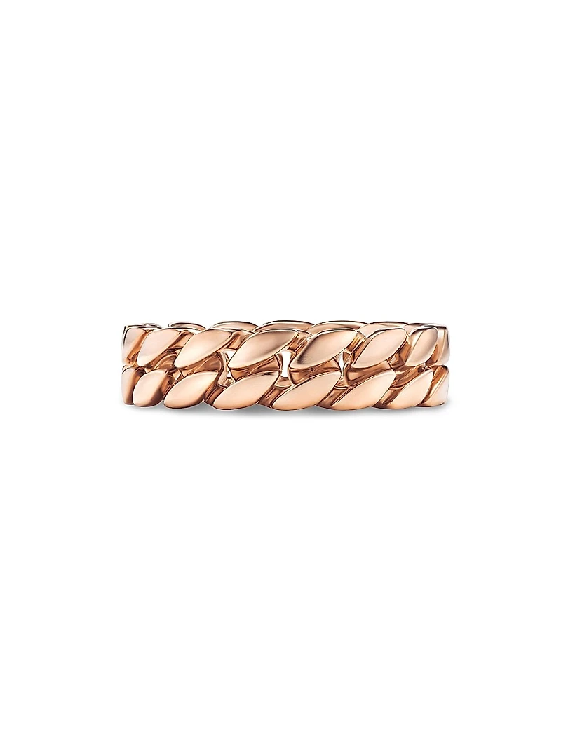 Curb Chain Band Ring 18K Rose Gold