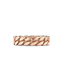 Curb Chain Band Ring 18K Rose Gold