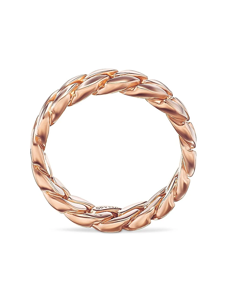 Curb Chain Band Ring 18K Rose Gold