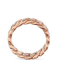 Curb Chain Band Ring 18K Rose Gold