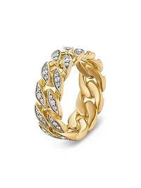 Curb Chain Band Ring 18K Yellow Gold