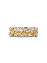 Curb Chain Band Ring 18K Yellow Gold