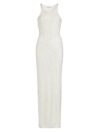 Mesh Rhinestone Maxi Dress