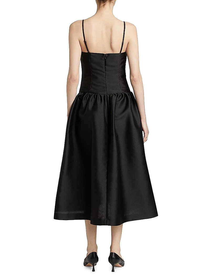 Taffeta Midi-Dress