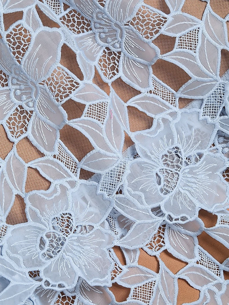 Organza Lace Tiered Midi-Dress