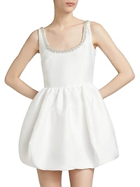 Taffeta Embellished Minidress