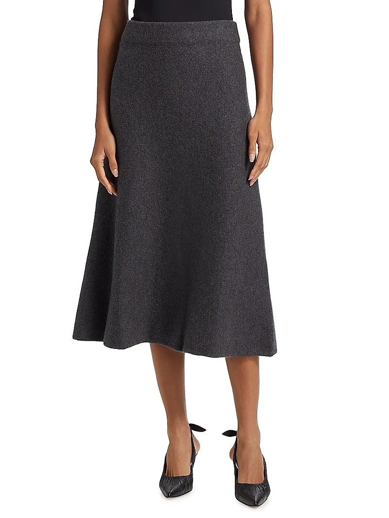 Wool Knit Midi-Skirt