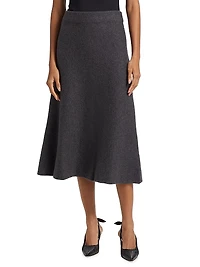 Wool Knit Midi-Skirt