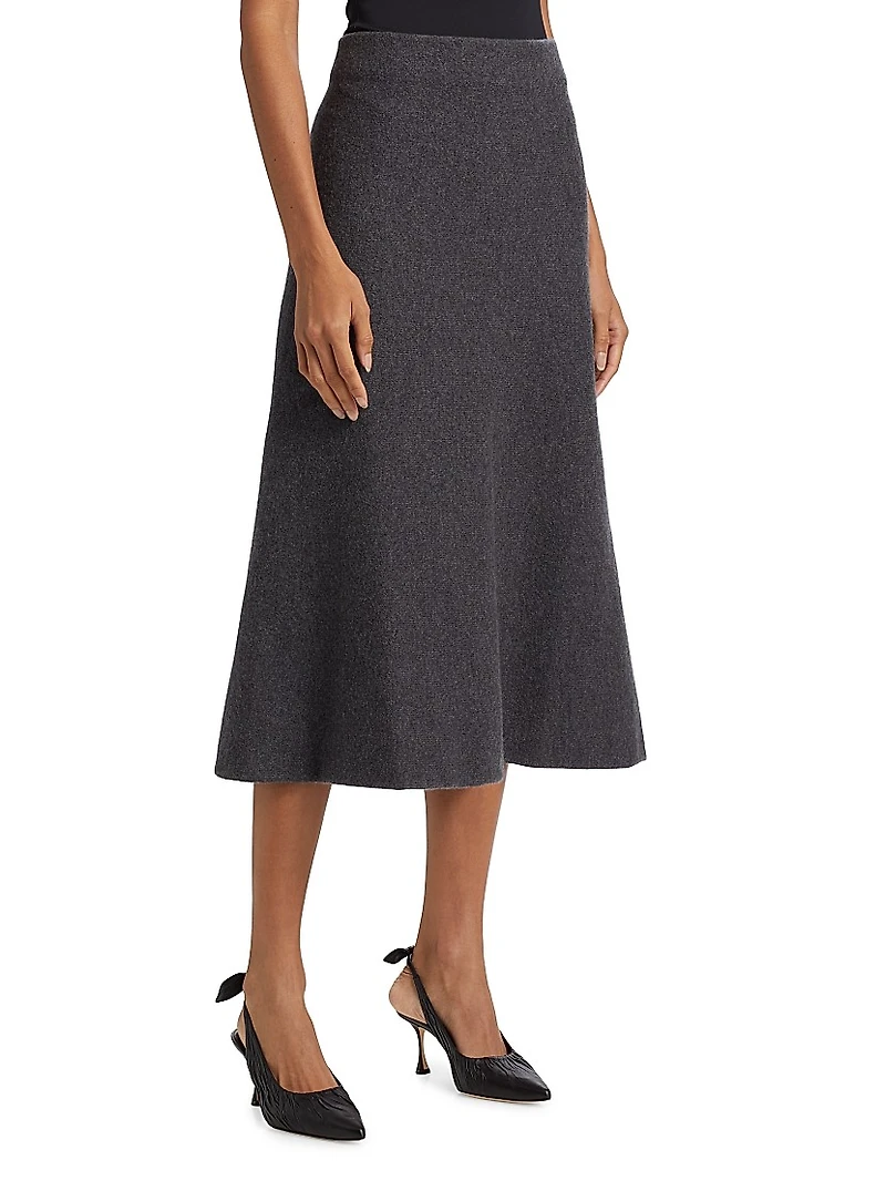 Wool Knit Midi-Skirt