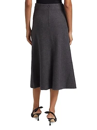 Wool Knit Midi-Skirt
