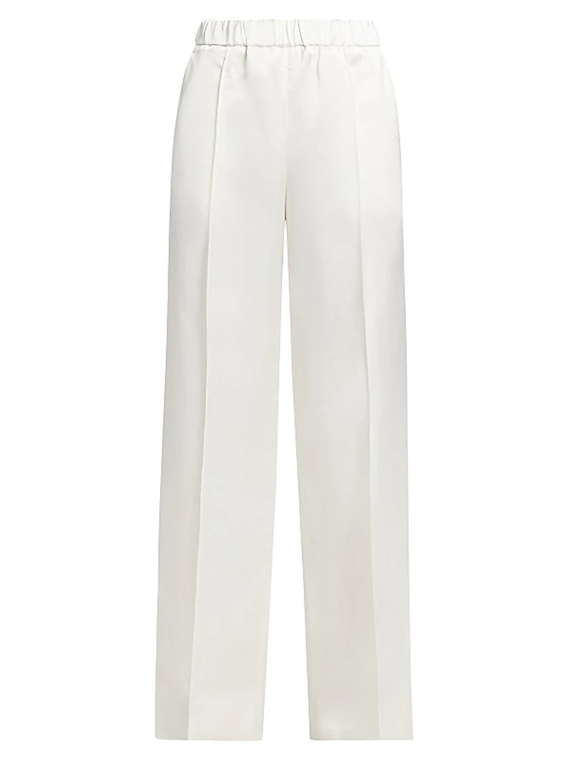Fluid Satin Wide-Leg Pants
