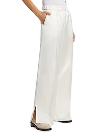 Fluid Satin Wide-Leg Pants