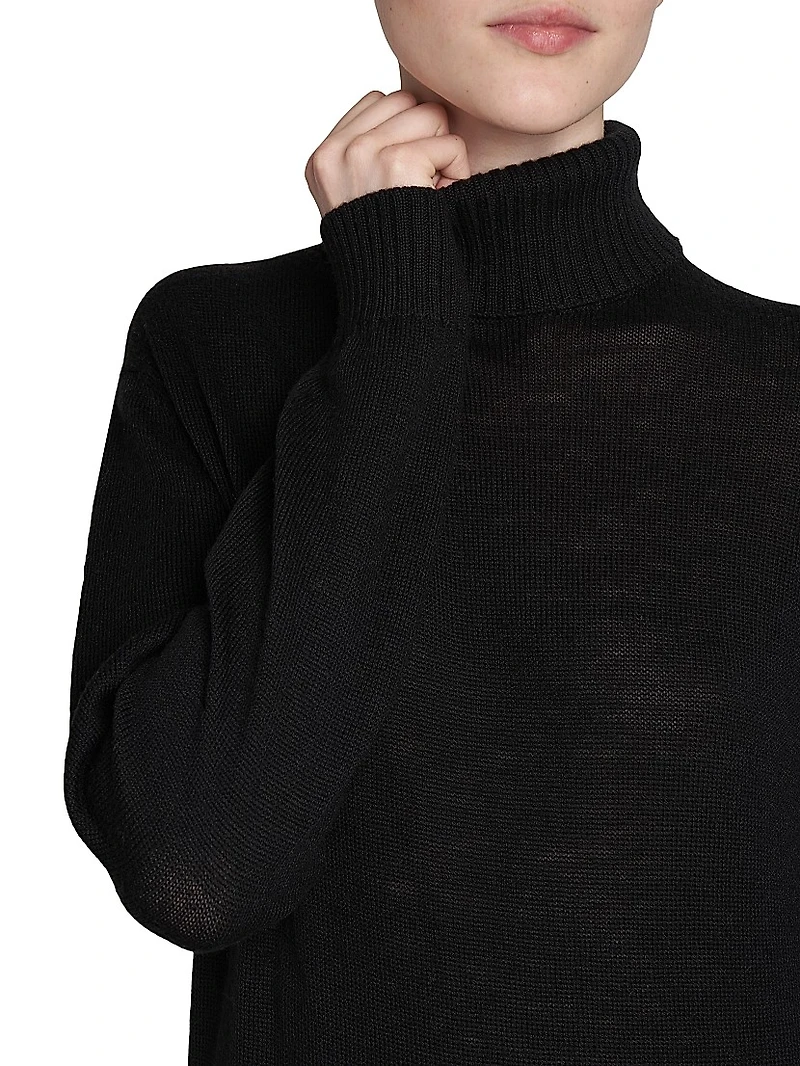 Voluminized Wool Turtleneck Sweater