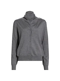 High Neck Wool Cardigan