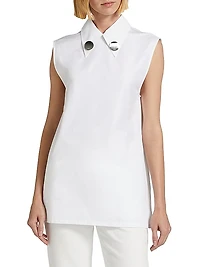 Sleeveless Collared Top