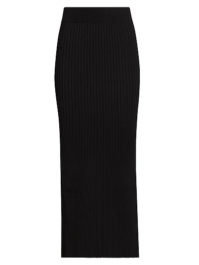 Viscose Rib-Knit Maxi Skirt
