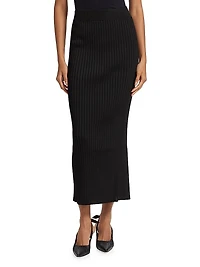 Viscose Rib-Knit Maxi Skirt