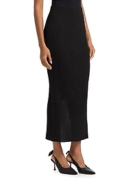 Viscose Rib-Knit Maxi Skirt