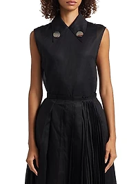 Sleeveless Collared Top